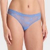 Women's 3pk Lace Thong Underwear - Wild Fable™ Black/Blue/Lilac - 2 of 3