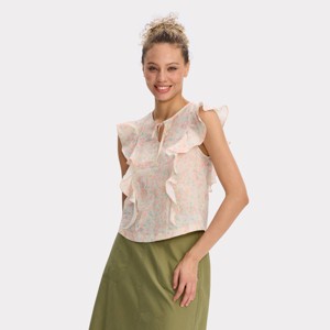 Women's Ruffle Short Sleeve Blouse - Universal Thread™ - 1 of 3
