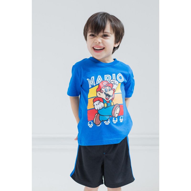 SUPER MARIO Nintendo Mario Luigi Bowser 4 Pack T-Shirts Toddler, 2 of 8