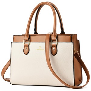 Generic Handbags Purses for Women, Trendy Leather Dual-tone Tote Purse - 1 of 4