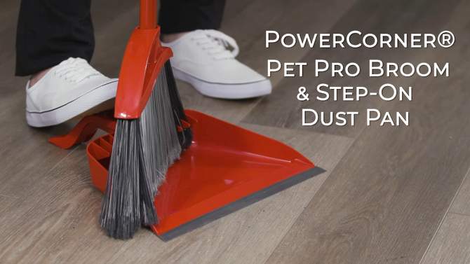O-Cedar PowerCorner Pet Pro Broom with Step-On Dustpan, 2 of 14, play video