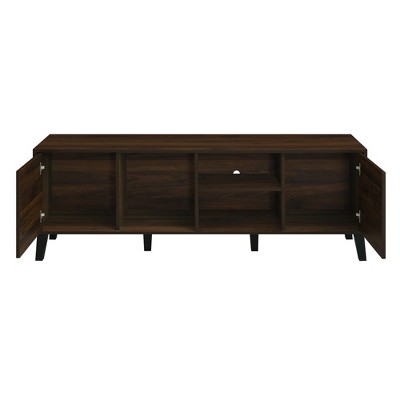 Dexmalle Mid Century TV Stand with 2 Cabinets, Media Console Table for TVs up to 70''