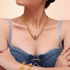Necklace Layered for Women - HTUTWOO™ 18k Gold Color Titanium Steel, Multi-layer Chain Necklace Retro Color Zircon Women Pendant Necklaces - 4 of 4