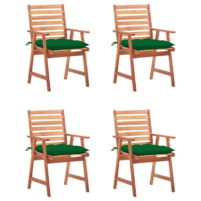 Outdoor Chair Set of 4 Solid Acacia Wood vidaXL