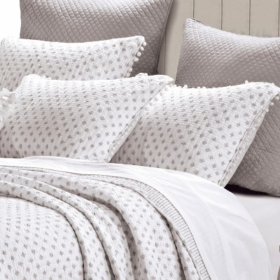Gray Cotton Twin Reversible Quilt Set with Sham