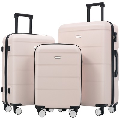 YONWAY 3 Piece Hardshell Luggage Sets, Aviation Certified Carry-on Suitcase, With Double Spinner Wheels, Handle Password Lock