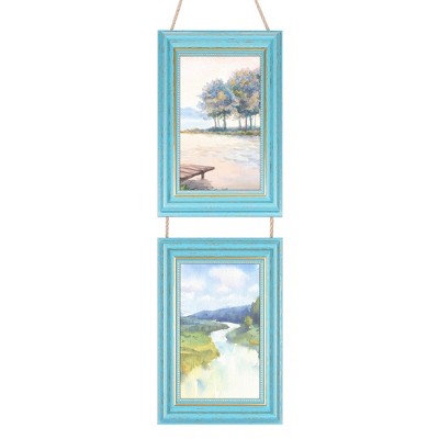 REGALWOVEN Hanging Collage Picture Frames Wall Decor Photo Rustic Frame with Rope