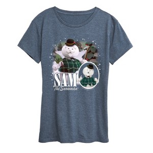 Women's - Rudolph - Sam The Snowman Bootleg Short Sleeve Graphic T-Shirt - 1 of 4