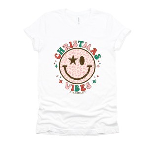 Simply Sage Market S.W.Smiley Retro Smiley Face Christmas Vibes Short Sleeve Tee - 1 of 4