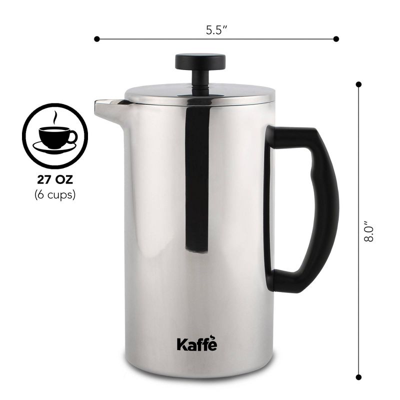 Kaffe French Press Coffee Maker. Food-Grade Double-Wall Stainless Steel, 2 of 7