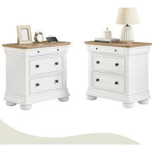 AMERLIFE Solid Wood Nightstand with Fully Assembled - 1 of 4