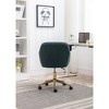 VASIP Modern Soft Teddy Fabric Office Chair Adjustable Height 360 Revolving  with Gold Metal Legs, for Home,Office,White - 2 of 4