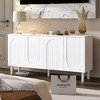 Famapy Stylish Storage Cabinet with Artistic Arch Doors,Adjustable Shelves,4-Doors Storage Cupboard,Display Bookcase,for Living Room/Bedroom - 3 of 4