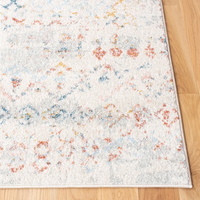 Ivory Geometric Hand-Knotted Synthetic Area Rug, 4' x 6'