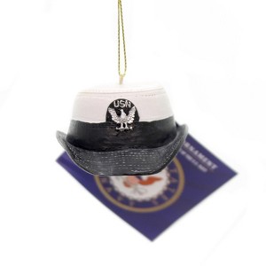 Kurt Adler 1.5 Inch U.S. Navy Cap Official Licensed Product Tree Ornaments - 1 of 2