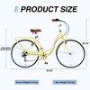 CAVINAS 24 Inch Steel Ladies Bicycle for Garden & Outdoor,Cruiser Bikes with Shimano 7-speed Shifter and Derailleur,Yellow - 2 of 4