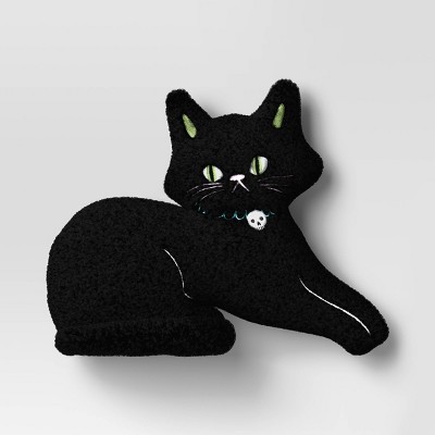13"x14" Cat Novelty Shaped Throw Pillow Black - Hyde and EEK! Boutique™