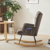 KTMBDW Rocking Chair Nursery, Upholstered Glider Rocker with High Backrest,Modern Rocking Accent Chair Glider Recliner for Living Room Nursery Bedroom - 4 of 4