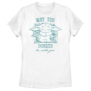 Women's Star Wars The Mandalorian Grogu May the Fourth Be With You T-Shirt - 1 of 4