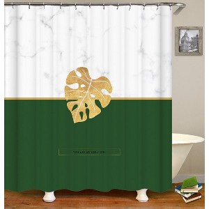 Golden Leaves Shower Curtains for Bathroom Waterproof Fabric Bath Curtain Durable Soft Stylish Bathroom Decor 72x72 Inch - 1 of 1