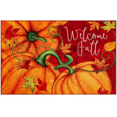 Olivia's Home Pumpkin Harvest Indoor Doormat – 22" x 32" fall-themed mat with vibrant pumpkins and rustic autumn charm