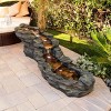 Tiered Resin Rocky River Stream Fountain with White LED Lights - Alpine Corporation: Outdoor 76" Waterfall Feature, No Assembly Required - 2 of 4