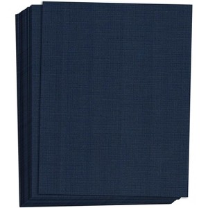 Hamilco Colored Cardstock Scrapbook Paper 8.5x11 Linen Textured Color Card Stock Paper Denim Blue 80 lb Cover 50 Pack - 1 of 4