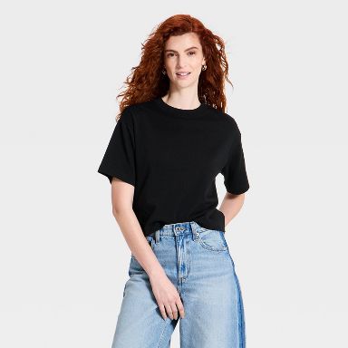 Women’s Vintage Jersey Crewneck T-Shirt - Universal Thread™ Black XS