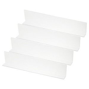 Unique Bargains Acrylic Smooth L-Shaped Bedroom Kitchen Office Shelf Dividers 4 Pcs - 1 of 4
