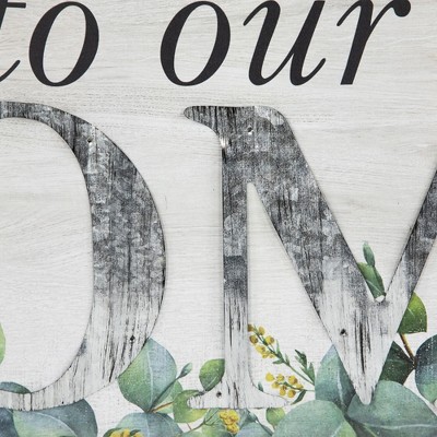 Rustic Beige and Gray Wooden Welcome Wall Sign