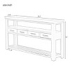 Modern MDF Storage Console Table, Sofa Table with 4 Drawers and 2 Shelves,American Design Console Table for Entryway or Hallway-Coolbibila - 4 of 4