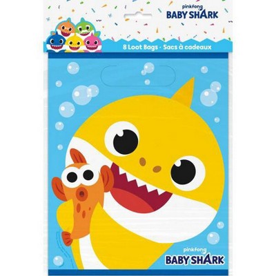 Birthday Express Baby Shark Loot Bags - 8 Pack