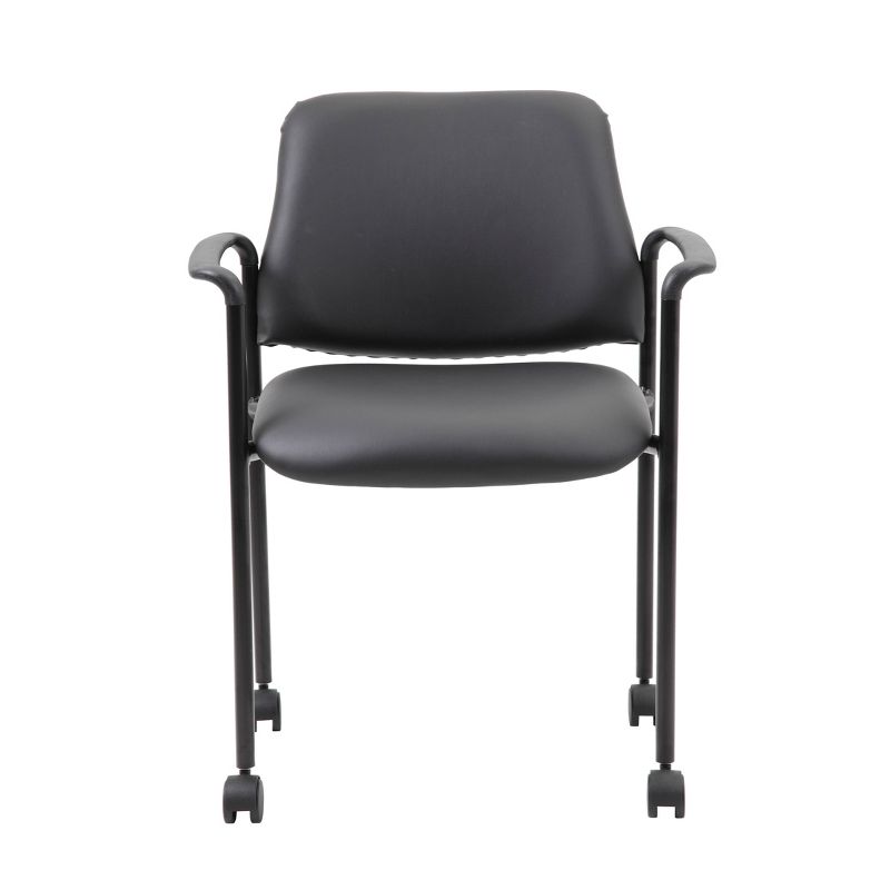 Stacking Chair with Casters Black - Boss Office Products, 3 of 8