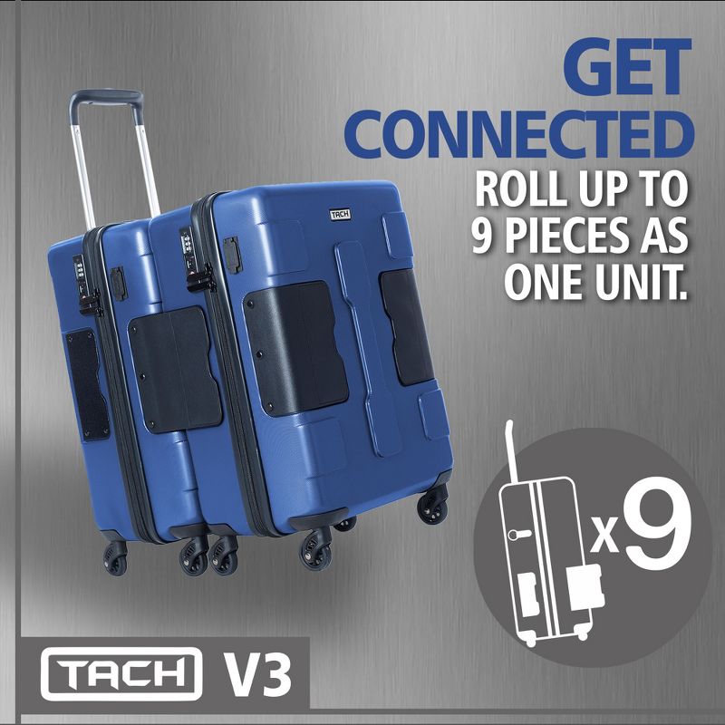 TACH V3 Connectable Hardside Suitcase Luggage Bags w/ Spinner Wheels, 4 of 8