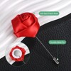 Unique Bargains Wedding Groom Boutonnieres Rose Flower Lapel Pins for Men 1 Pc - 2 of 4