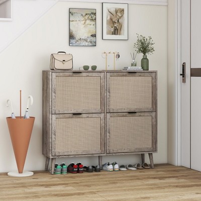 KTMBDW Shoe Cabinet with Flip Drawers, Large Freestanding Shoe Rack, Modern Shoe Organizer for Entryway, Hallway, Entance