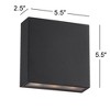 Possini Euro Design Modern Outdoor Wall Lights Set of 2 Black Metal LED Downlight 5 1/2" Tempered Glass Exterior House Porch Patio - 4 of 4
