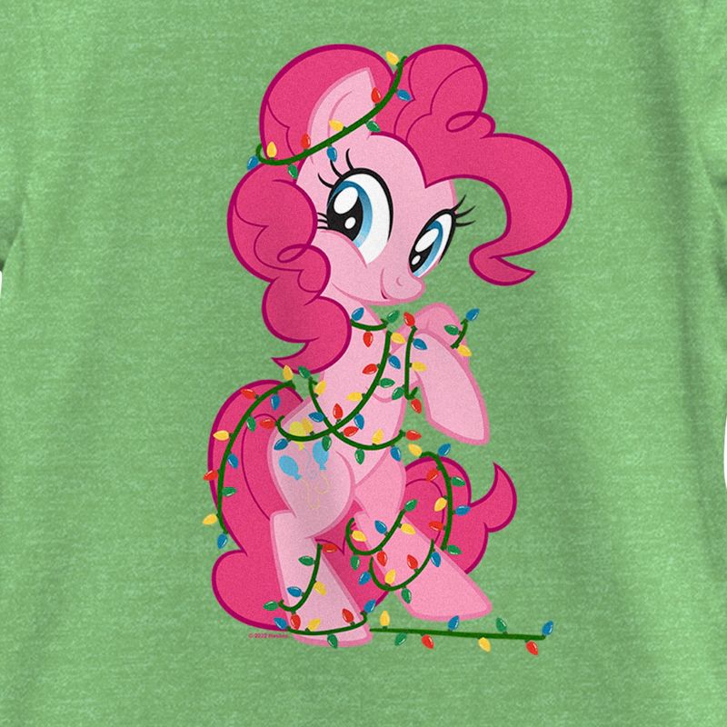 Girl's My Little Pony: Friendship is Magic Pinkie Pie Christmas Lights T-Shirt, 2 of 5