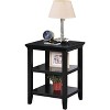 HomeStock End Table with Lower and Middle Shelf, Simple Transitional Rubberwood Side Table for Display, Storage and Living Room Use - 4 of 4