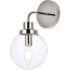 Elegant Lighting Hanson 1 light bath sconce in polished nickel with clear shade - 3 of 4