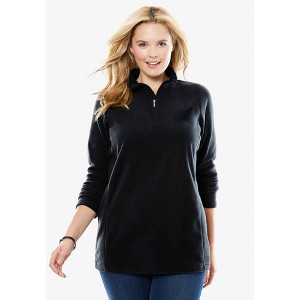 Woman Within Microfleece Quarter-Zip Pullover - 1 of 4