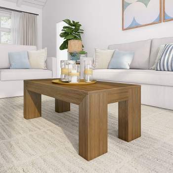 Plank+Beam Modern Rectangular Coffee Table, 40" Rectangle Coffee Table for Living Room, Mini Center Tables for Small Spaces, Small Living Space Table