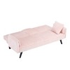 Ridstar Sitting and Sleeping Sofa with Retractable Cup Holders For Living Room & Bedroom-Pink - 3 of 4
