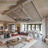 BAOURE Black Wagon Wheel Chandelier, 48-Inch Large Farmhouse Industrial Chandelier Round Rustic Pendant Light Fixture for High Ceilings - 3 of 4