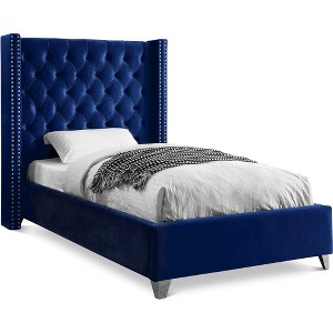 Meridian Furniture,Aiden Velvet Bed - 1 of 4
