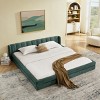 King Chenille Upholstered Platform Bed Frame with Headboard & Sturdy Wood Slats Support, Modern Low Profile Design-3irtyhousy - 3 of 4