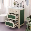 DOMETOUR 24 Inch Bathroom Vanity with Ceramic Sink, Bathroom Vanity Cabinet with 2 Drawers, Wooden Bathroom Sink Cabinet - 4 of 4