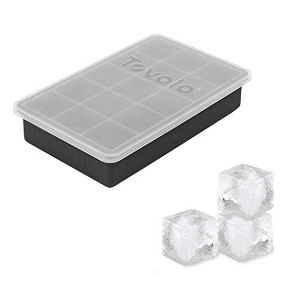 Tovolo Coffee, Bartender Accessories  Perfect Cube Ice Tray (Charcoal), Set of 1 With Lid - 1 of 4