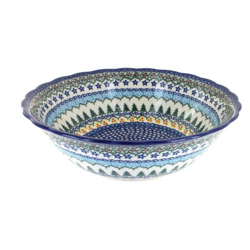 Blue Rose Polish Pottery Holiday Pine Large Serving Bowl : Target