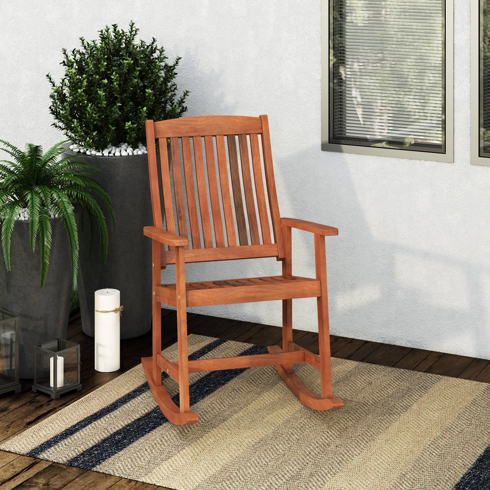 Photos - Garden Furniture CorLiving Outdoor Rocking Chair - Natural  